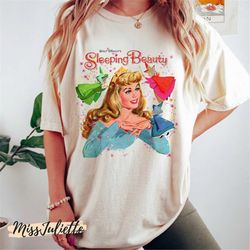 vintage sleeping beauty classic icons movie poster comfort colors shirt, disney princess shirt, aurora shirt, disney sle