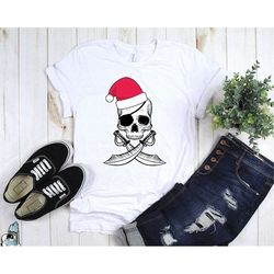 christmas pirate shirt, christmas shirt, pirate party gift, holiday shirt, festive shirt, christmas party shirt, pirate