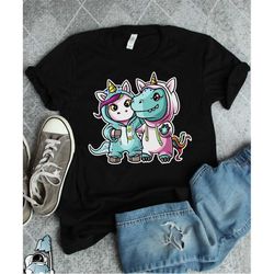 unicorn and t-rex shirt, unicorn costumes, best friends shirt, friend gift, unicorn shirt, dinosaur shirt, unicorn and d