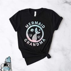 mermaid grandma shirt, grandma gifts, beach gifts, vacation mermaid t-shirt, mermaid party, mermaid gift, beach shirt, v