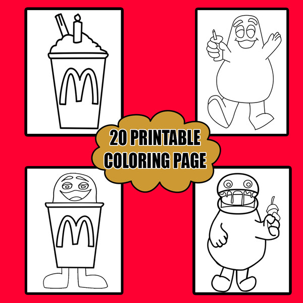 Grimace Shake Coloring Pages Kids Printable Coloring Sheet I Inspire