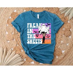 freak in the sheets shirt, funny ghost shirt, halloween pumpkin shirt, vintage halloween shirt, halloween women's shirt,