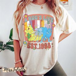 comfort colors vintage disney pixar a bug's life est 1998 shirt, retro disney a bug's life tshirt, disney family shirts,