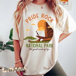 comfort colors vintage pride rock national park shirt, retro disney lion king shirt, simba rafiki shirt, animal kingdom