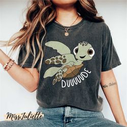 comfort colors retro finding nemo squirt dude shirt, disney shirts, disney dad shirt, crush shirt, disneyworld shirts, d