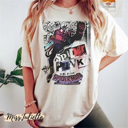 comfort colors into the spider-verse shirt, retro spider punk tshirt, spider-man 2023 shirt, across the spider-verse shi