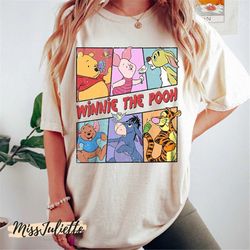 comfort colors vintage disney winnie the pooh shirt, pooh characters shirt, the pooh and friends, winnie the pooh shirt,