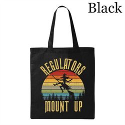 regulators mount up tote bag, happy halloween witch tote bag, funny halloween party tote bag, ghost halloween tote bag,h