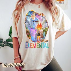 comfort colors disney elemental shirt, disney movie elemental 2023 shirt, disney pixar elemental, disney family shirt, d