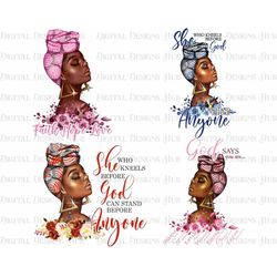 African Melanin Powerful Women Png Bundle, Faith Hope Love Black Girl PNG, Beautiful Black Girl Magic Digital Download,