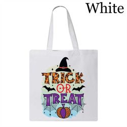 trick or treat tote bag, halloween party tote bag, gift for funny halloween, ghost tote bag, witch tote bag, halloween p