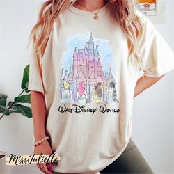 comfort colors retro walt disney world princess shirt, disney princess shirt, disney castle shirt, disneyland vacay shir
