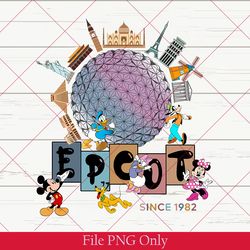 vintage epcot 1982 png, disney epcot png, vintage disney png, mickey and friends, epcot trip png, disney family  png