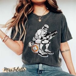 comfort colors vintage disney star wars shirt, funny star wars storm trooper sit on bb-8 shirt, disney shirt, starwars s