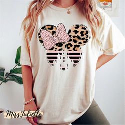 comfort colors retro minnie castle shirt, disneyworld shirts, minnie ear shirt, leopard cheetah print shirt, disney ear