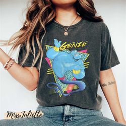 comfort colors retro disney aladdin genie 90s style portrait shirt, aladdin shirt, disneyworld shirts, disney family shi
