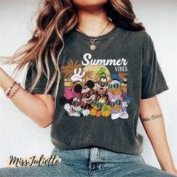 comfort colors vintage disney summer vibe shirt, mickey and friends shirt, disney epcot shirt, disneyworld shirts, disne
