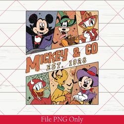 mickey & co 1928 png 300dpi, vintage disney png, retro mickey and co, disneyworld png, family mickey and friends png