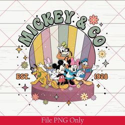 mickey & co 1928 png 300dpi, retro disney png, retro mickey and co, disneyworld png, family mickey and friends png