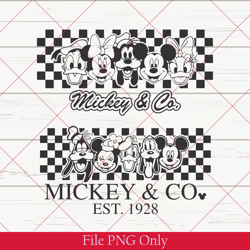 vintage mickey & co 1928 png, mickey and friends png, disneyland png, disneyworld png, disney family matching png 300dpi