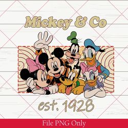mickey & co 1928 png, mickey and friends family png, disneyland png, disneyworld png, disney family matching png 300dpi