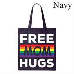 free mom hugs tote bag, lgbtq pride tote bag, rainbow tote bag, queer shopping bag, lesbian gift tote, pride month tote