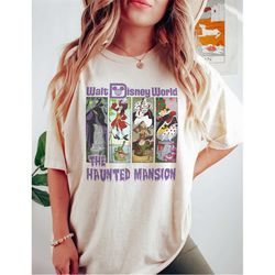 comfort colors walt disney world the haunted mansion villains shirt, villains stretch portrait shirt, halloween shirt, d