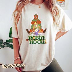 comfort colors vintage disney robin hood shirt, disney robin hood characters shirt, disney shirt, disneyworld shirts, di