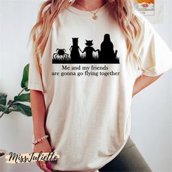 comfort colors vintage we're gonna go flying together shirt, guardians of the galaxy, lylla, teefs, floor, rocket raccoo