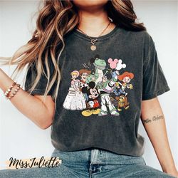 comfort colors disney mickey toy story characters shirt, disney toy story shirt, disneyworld shirts, disney family shirt