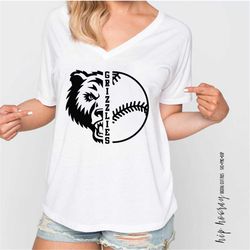 grizzles baseball svg fastpitch softball tee ball little league tball mom dad baller lady team spirit tee shirt silhouet