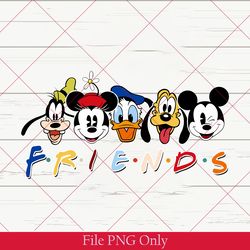 retro disney mickey and friends png, disney family png, disney friends png, disney group png, mickey minnie mouse png