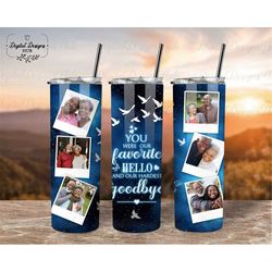 Memorial Photo Collage Tumbler Wrap PNG, Loss Of Mom In Heaven Sublimation Tumblers PNG, Custom Photo 20 oz Skinny Tumbl