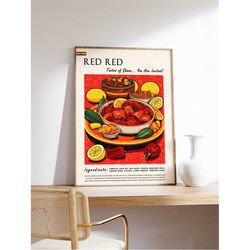 red reed ghanaian food poster, african food print, ghana food art, african food poster, exotic food art, kitchen decor,