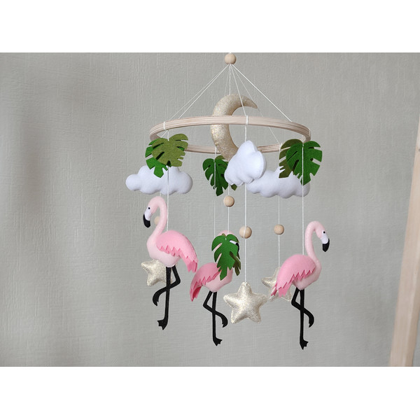 Baby mobile girl Flamingo, star, cloud, monstera (1).jpeg