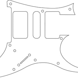 ibanez jem pickguard electric guitar build plan line art vector file for laser engraving, cnc router, cutting file