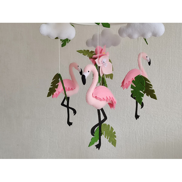 Baby mobile girl Flamingo Nursery decor girl in pink (11).jpeg