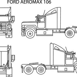 FORD AEROMAX 106 TRUCK LINE ART VECTOR FILE for laser engraving, cnc router, cutting, engraving, cricut, vinyl file
