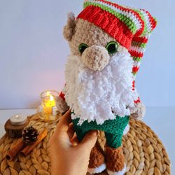 Crochet gnome, Plush elf, Santas helper, Plush gnome, Christmas plush toy, Christmas gnome toy Crochet elf Gnome plush