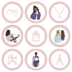 36 blogger instagram highlight icons. mom instagram highlights images. pink instagram highlights.