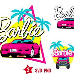 Barbie Car Svg, Barbie Girl Pink Car Svg Png