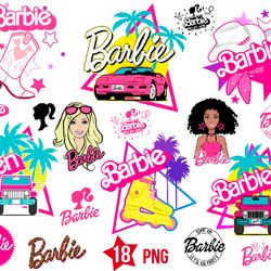 Barbie Design Png Bundle, Barbie Girl Pink Bundle Png