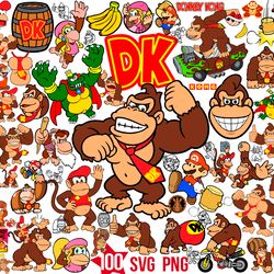 Donkey Kong Svg Bundle, Donkey Kong Mario Bros Svg Bundle, file Svg Png