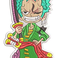 Anime Embroidery Pattern One Piece Zoro Chibi Grins