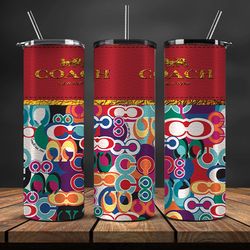designer coach 20oz tumbler wrap, coach design png, 20oz skinny tumbler 08