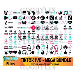 1000 tik tok logo bundle svg, tik tok svg, tik tok queen svg