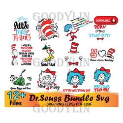 12 dr seuss bundle svg, dr seuss svg, dr seuss hat svg