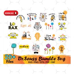 20 dr seuss bundle svg, dr seuss svg, cat in the hat svg