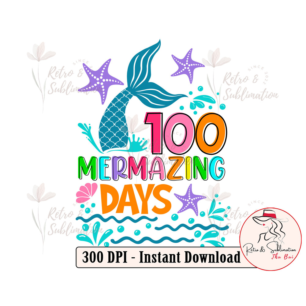 100 Days Of School, School Svg, School Clipart, Mermaid Svg, School Teacher, Svg Fifes For Cricut, Back To School Svg, Svg Files - 1.jpg