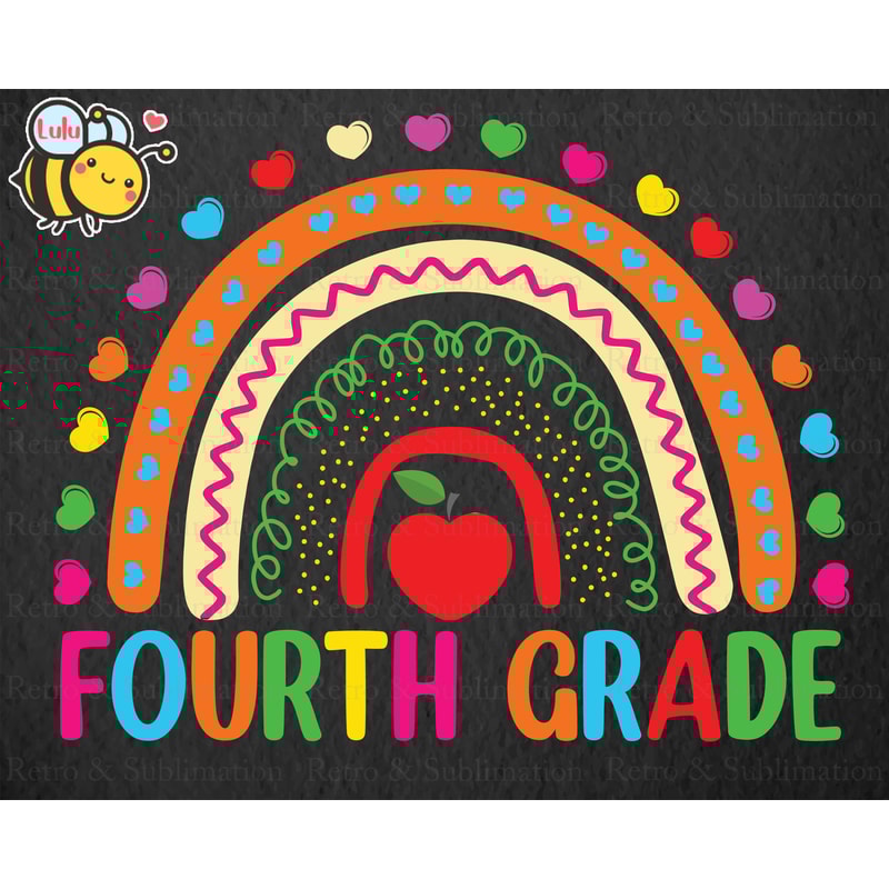 Fourth Grade Rainbow Svg, First Day Of School Svg, Back To School Svg, 4th Grade Svg, Boho Rainbow Svg Files for Cricut, Gifts For Student - 1.jpg